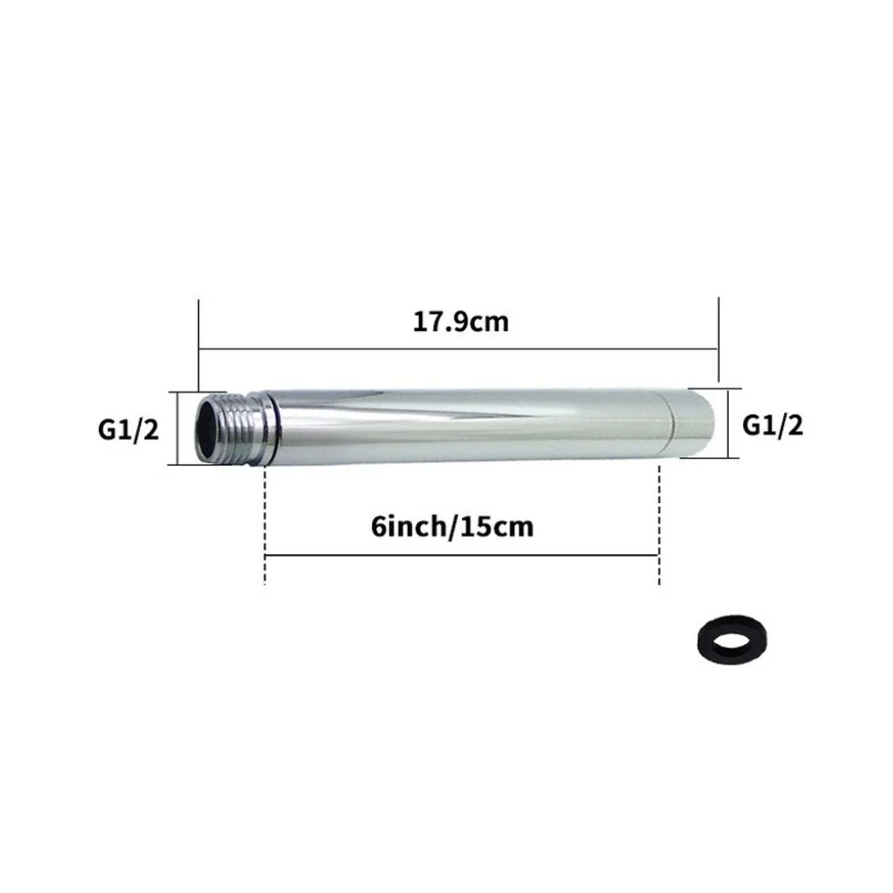 Shower Head Extension Arm Constructed from Stainless Steel with G1/2 Threading for Compatibility Common Fixtures