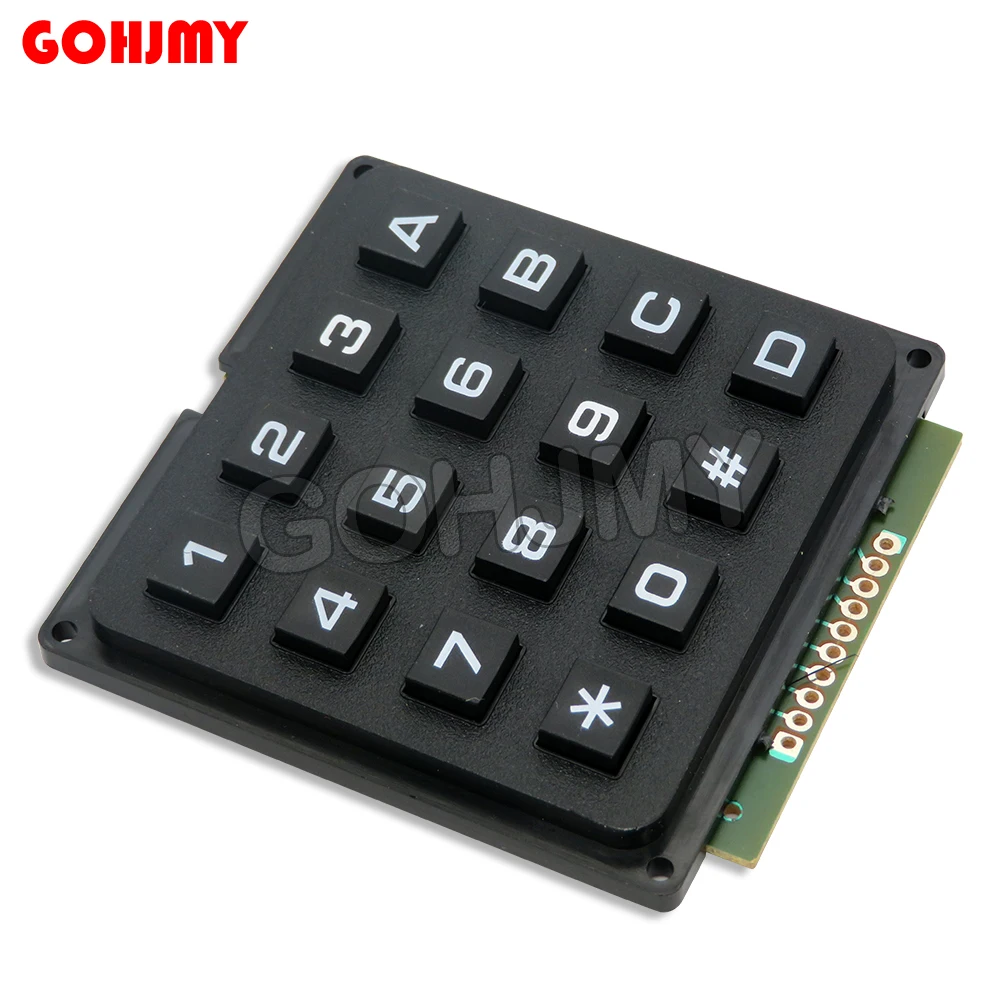 GOHJMY 4*4 Matrix Switch Keyboard Keypad Array Module ABS Plastic Keys 4x4 16 Key Button Membrane Switch DIY Kit for Arduino