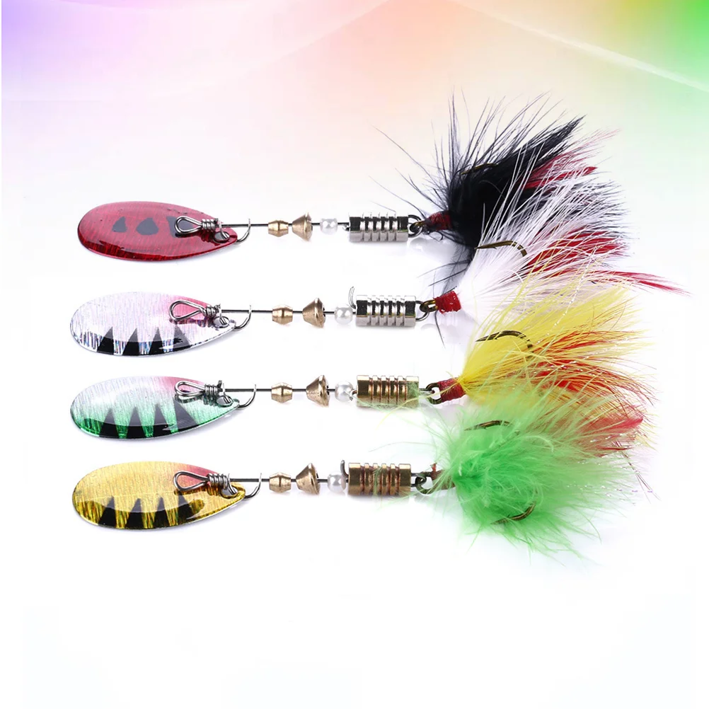 

4pcs Rotating Sequin Fishing Lures 7CM 55g Fishing Bait Fishing Hook Fishing Supplies (Four Colors)