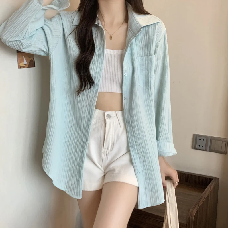 เสื้อคลุมกันแดดไซส์ใหญ่สำหรับผู้หญิง ดีไซน์ใหม่ล่าสุดสำหรับฤดูใบไม้ร่วง สไตล์เกาหลี ความยาวปานกลาง ผ้าบางเบา รุ่น Sensation Small Minori...