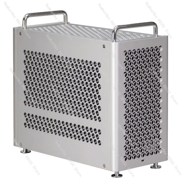 2026 Minimalist Full Aluminum MATX Mini PC Case Style Portable Handle No RGB Compact Desktop Computer Chassis Support