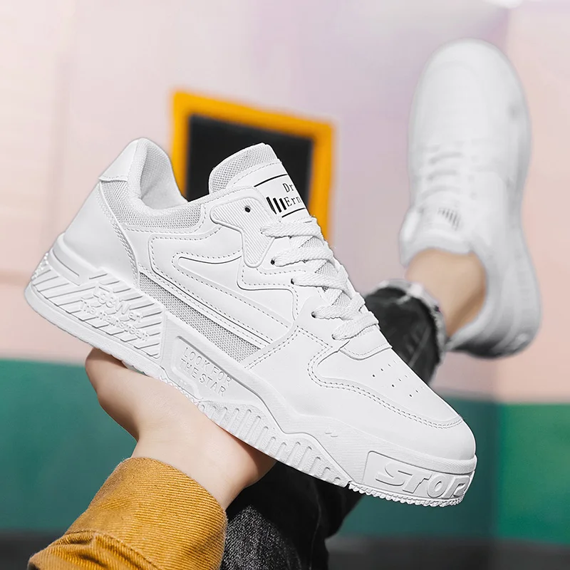 

2025 трендовая вулканизированная обувь на шнуровке, белые повседневные кроссовки, новые осенние мужские кроссовки, мужская удобная обувь на платформе, Zapatillas