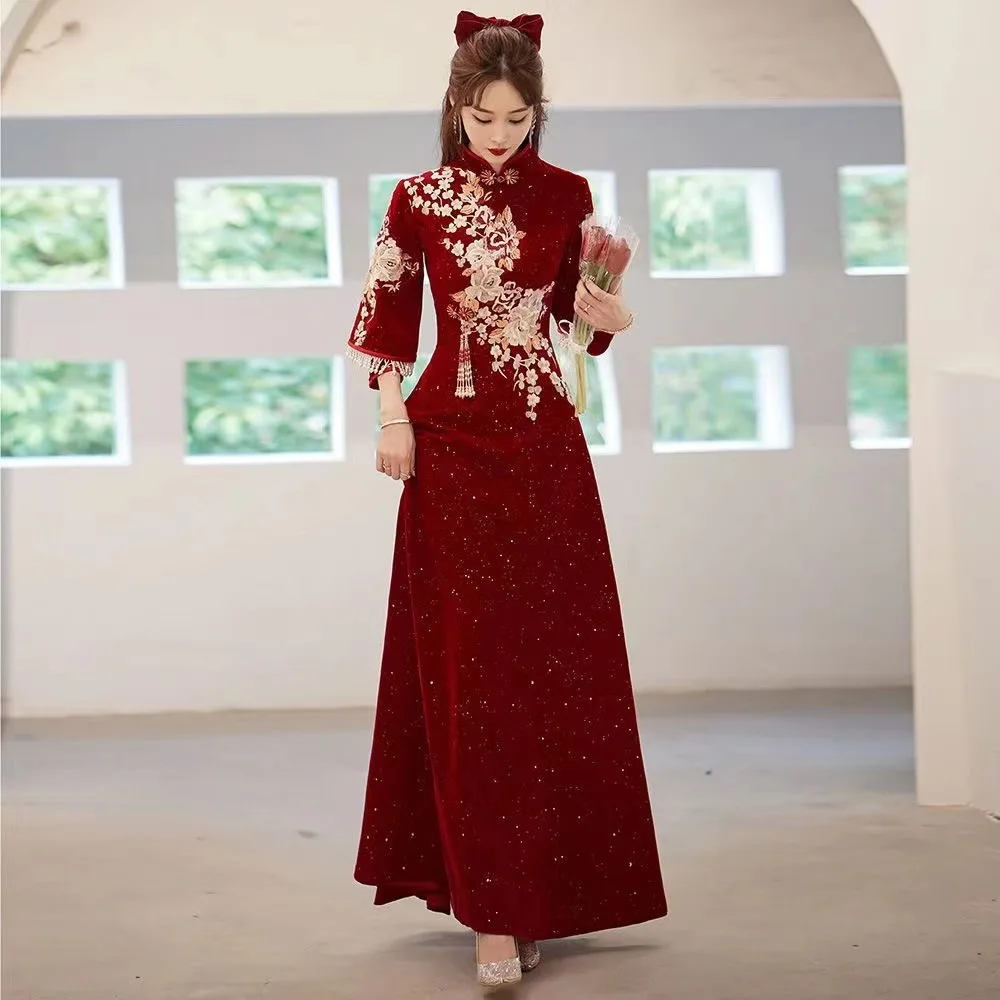 

Новое китайское свадебное платье Xiu Hai для церемонии и свадебного приема невесты из полиамидного волокна