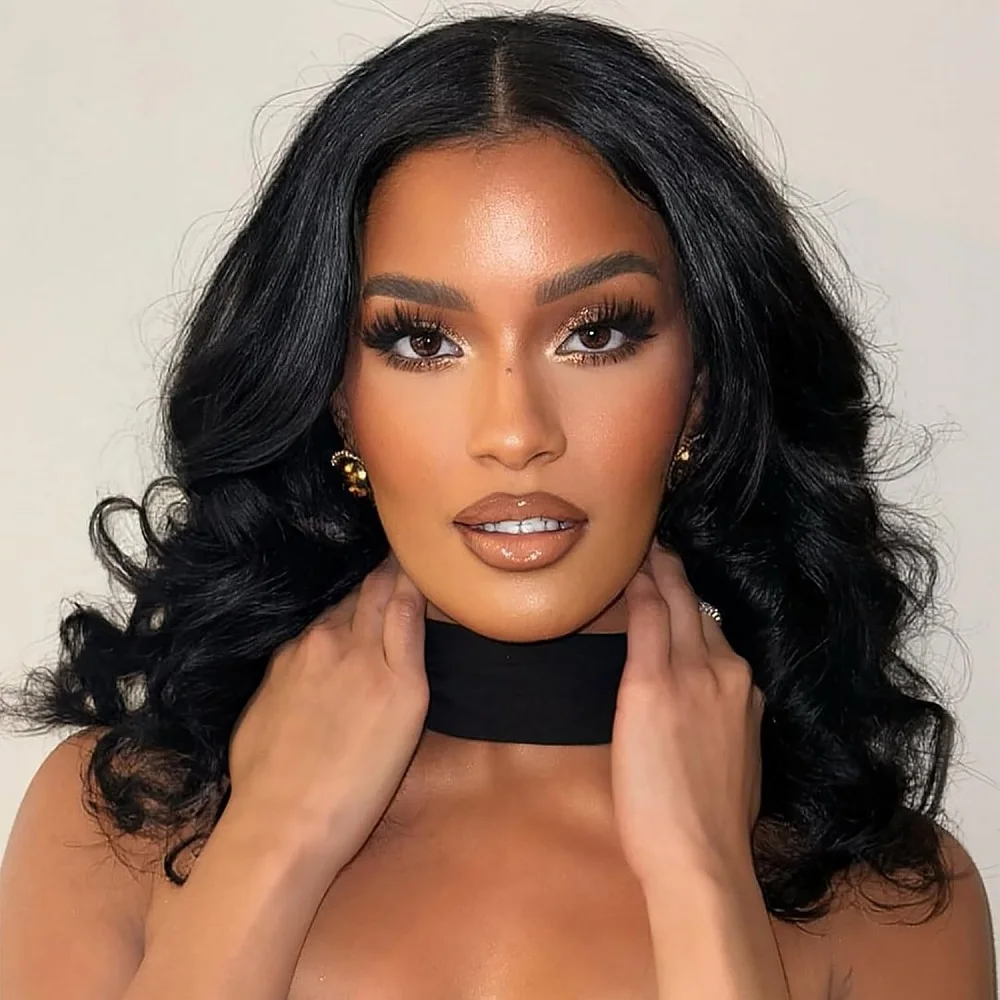 

Wave Wig Human Hair Wigs for Women Glueless Wig Human Hair Pre Plucked 13X1 Loose Body Wave Transparent Lace Front Short Bob