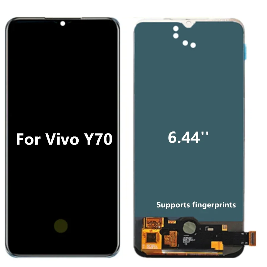 6.44'' OLED For Vivo Y70 LCD Display Touch Screen With Fingerprint hole Digitizer Assembly Replacement