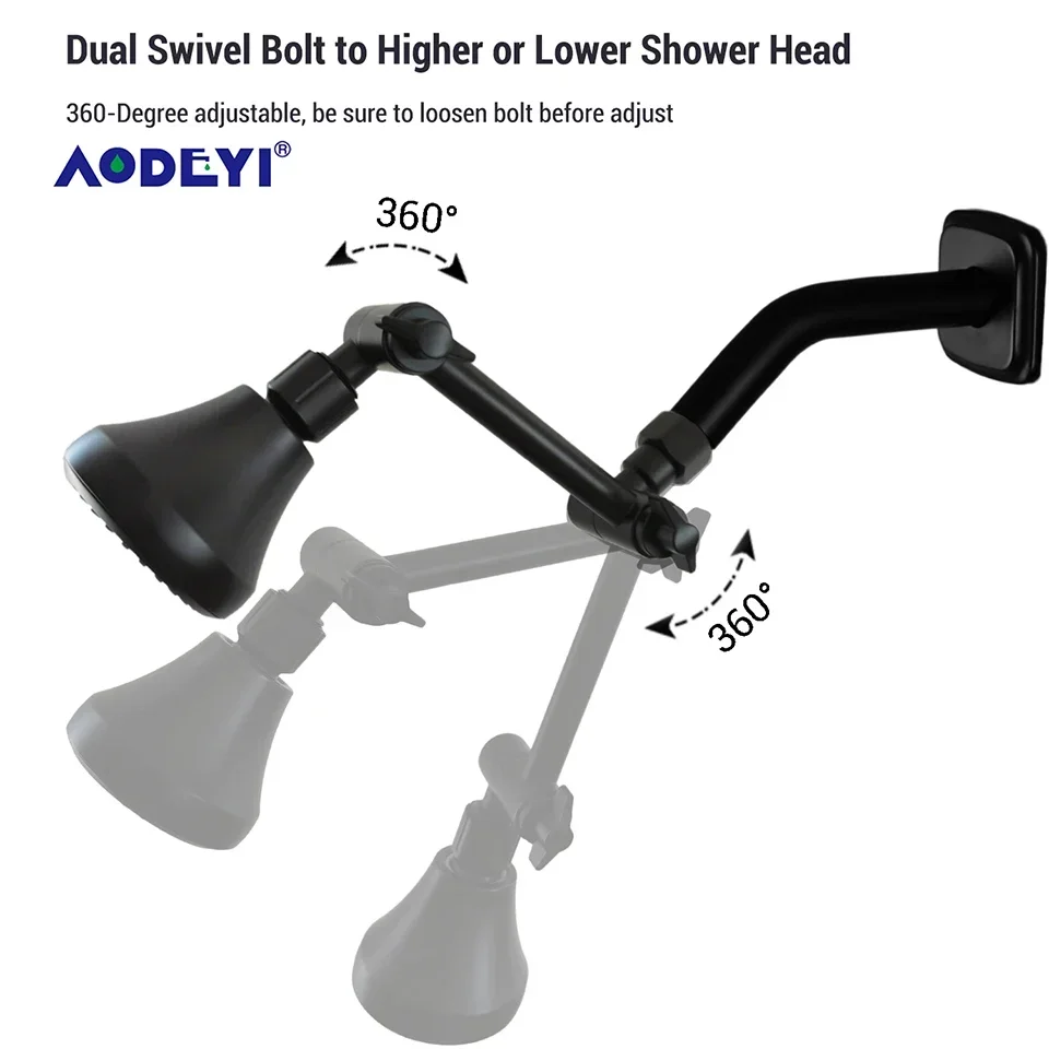 Brass Shower Arm Head Holder Black G1/2 Extension Wall Ceiling Mounted Fixed Pipe for Set Bracket Bar Brushed Gold Accessories