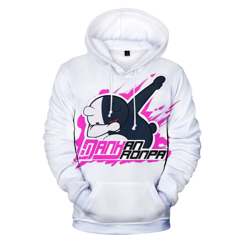 2023 Anime Danganronpa Monokuma 3D Printed Hoodies Unisex Sweatshirts White Black Bear Long Sleeve Pullover Oversized Hoodie