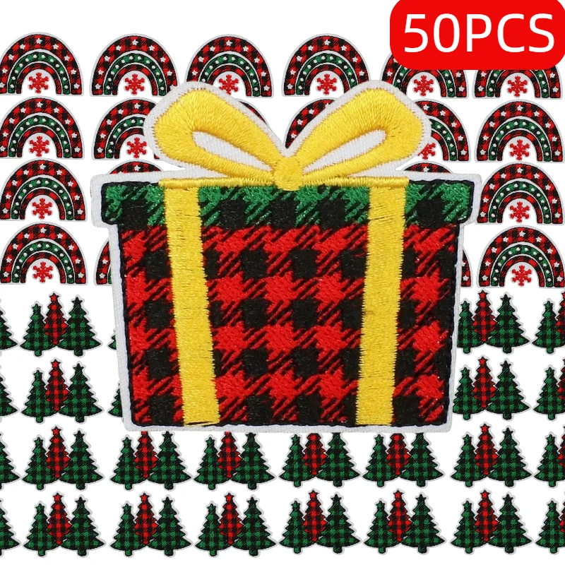 Picture 3: 10/50PCS Wholesale Christmas Snowflake Truck Patch Bag Clothes Decoration Theme Embroidery Cloth Patches  Embroidery Ironing