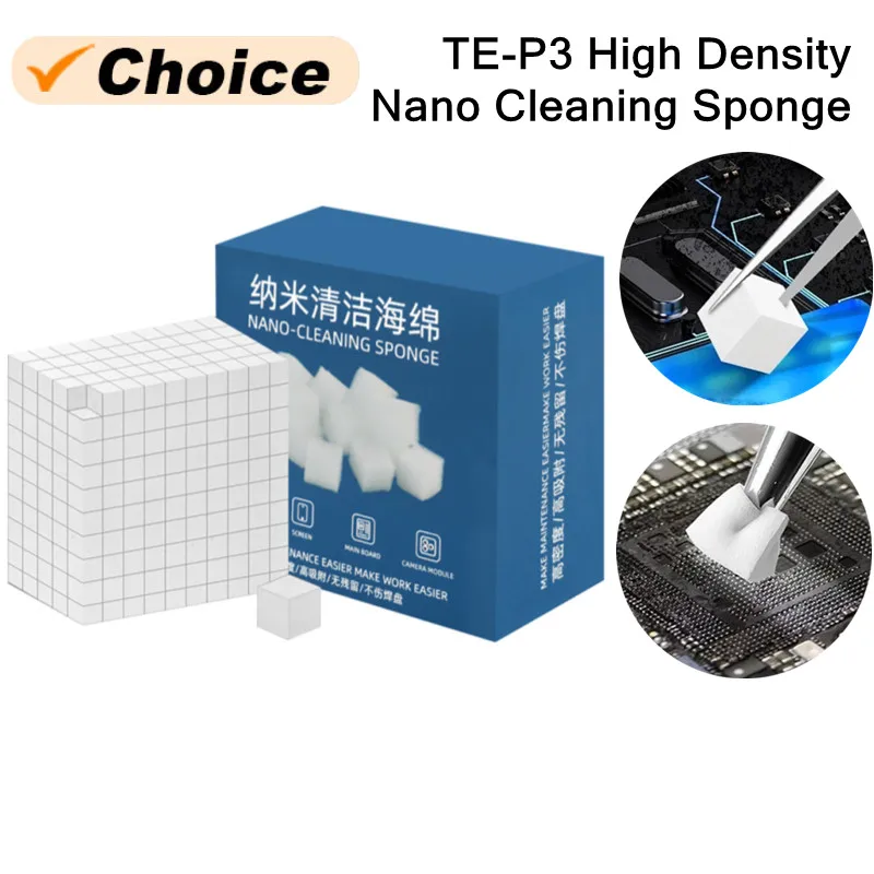 

TE-P3 500PCS Nano Cleaning Sponge For Mobile Phone Motherboard Screen Chip Frame Camera Remove Glue Cleaning Sponge Tools