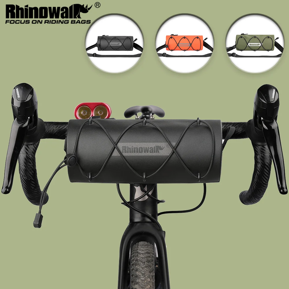 Rhinowalk Bicycle Handlebar Bag 1.9L 100% Waterproof Bick Front Tube Bag Ourdoor Road Cycling Pannier Pack 2023 New