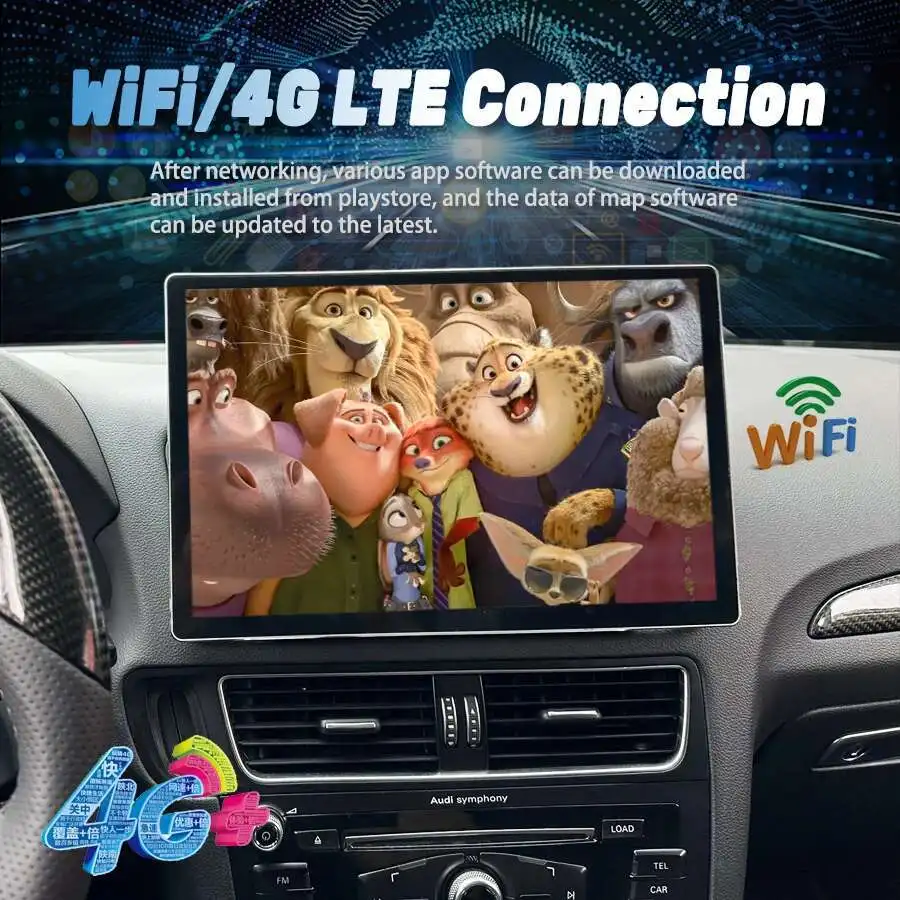 256GB Android 13 Screen Car Stereo For Audi Q5 2009-2016 WIFI 4G