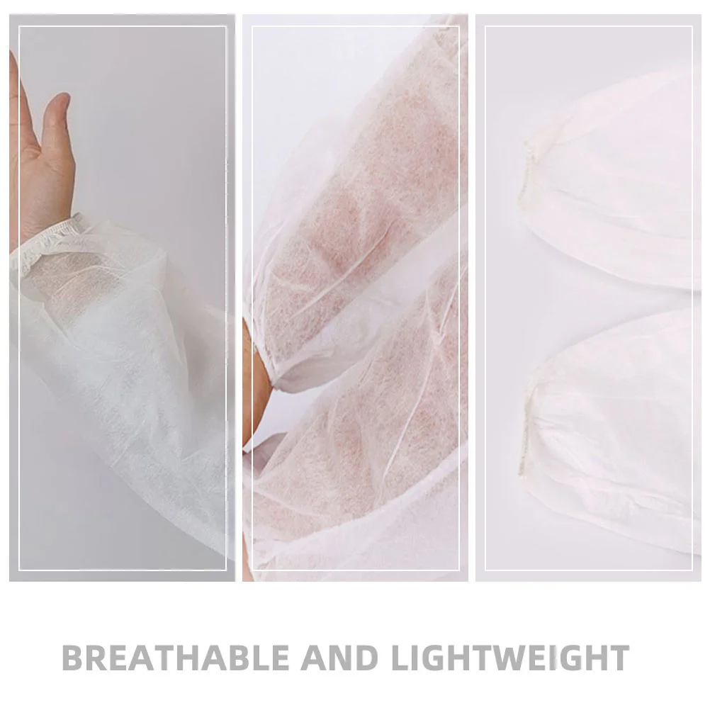 

50Pcs Disposable Breathable Arm Protectors Protective Over Sleeves Loose Elastic Kitchen Cleaning Sleeves Non-Woven for Adults