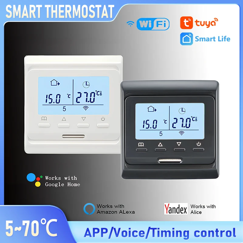 

Tuya WiFi Smart Thermostat for Floor Heating,Work With Alexa/Google Home Energy Saving Programmable Temperature Controller