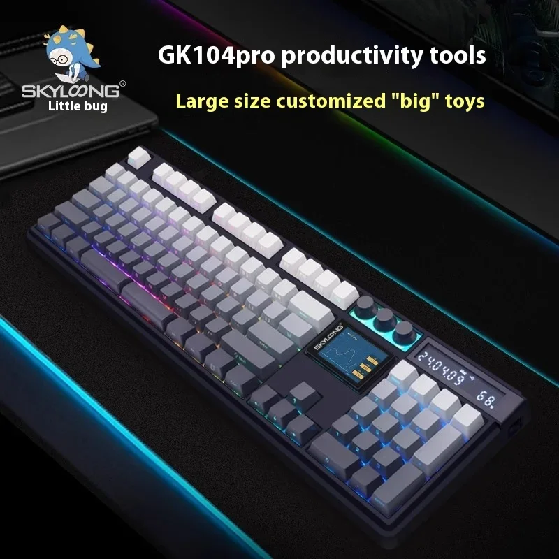 SKYLOONG GK104PRO Mechanical Keyboard Wireless Tri Mode Bluetooth Customized Keyboard Calculator Pc Accessories Gamer Man Gifts