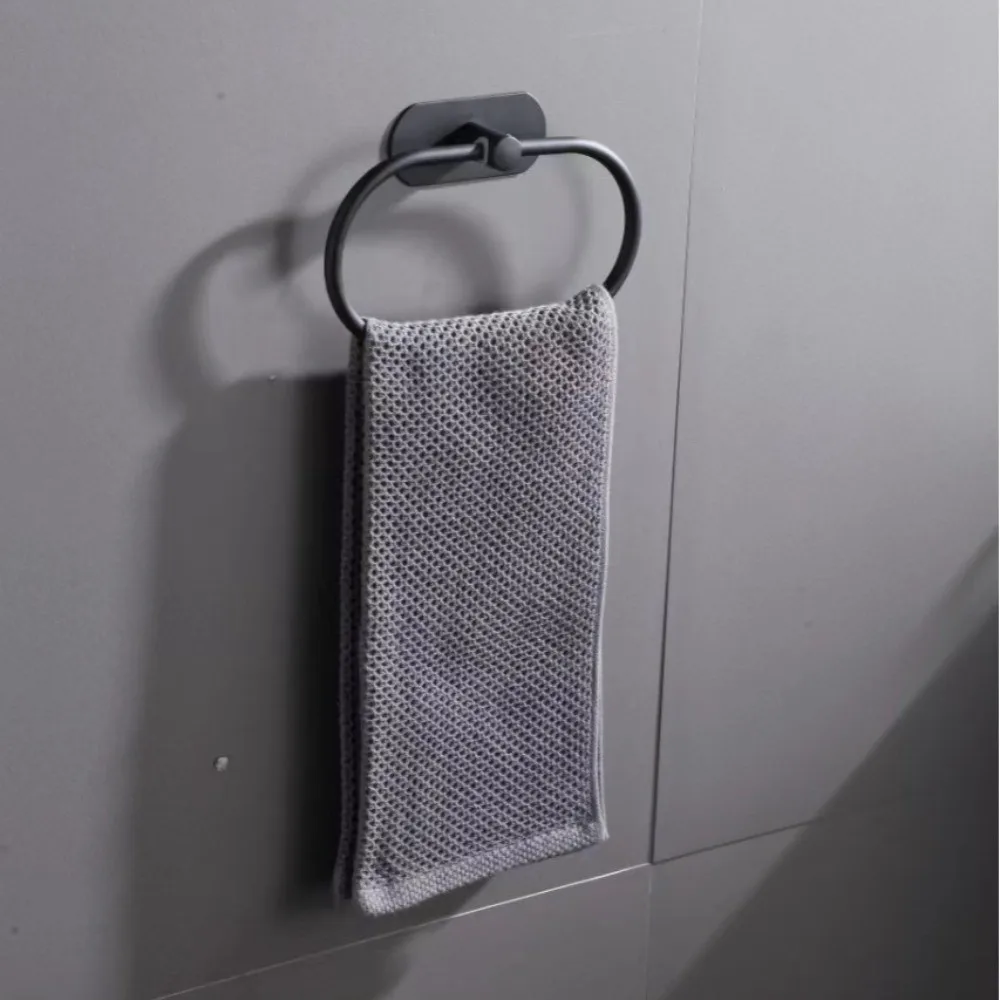 

Stainless Steel Towel Ring Hook Wall Mounted Rustproof Hand Towel Holder Strong Adhesive Corrosion Resistant