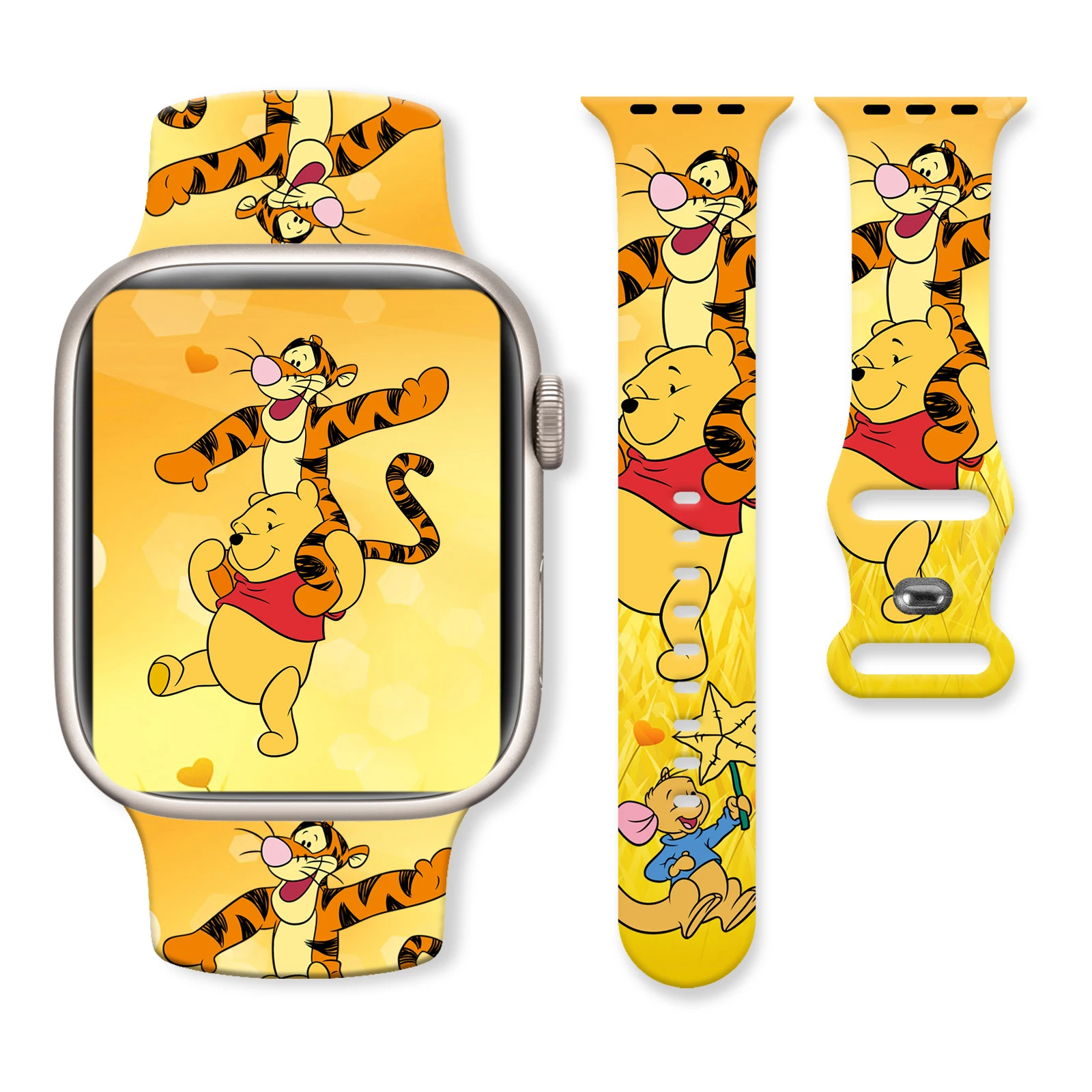 

Ремешок для часов Disney Series с узором Винни-Пух для Apple Watch 11, 10, 9, 8, 7, 6, 5 SE, подходит для циферблата 49 мм, 46 мм, 44 мм, 42 мм, 41 мм