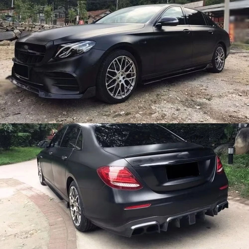 Carbon Fiber Front Bumper Lip Rear Diffuser Spoiler Side Skirts for E Class W213 E200 E300 E320 E63 2017-2019 Body Kits 6
