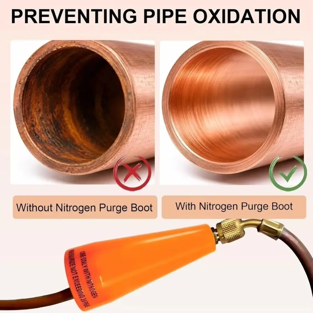 1Pcs 1/4-Inch SAE Fitting Nitrogen Purge Boot 3/8in-1-1/8in OD ACR Tubing Multi-Size O-Rings Nitrogen Purge Tool