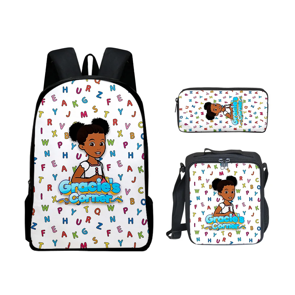 

Классический модный забавный уголок Градотов с 3D принтом, 3 шт./компл., школьные сумки для ноутбука, рюкзак, сумка для обеда, пенал