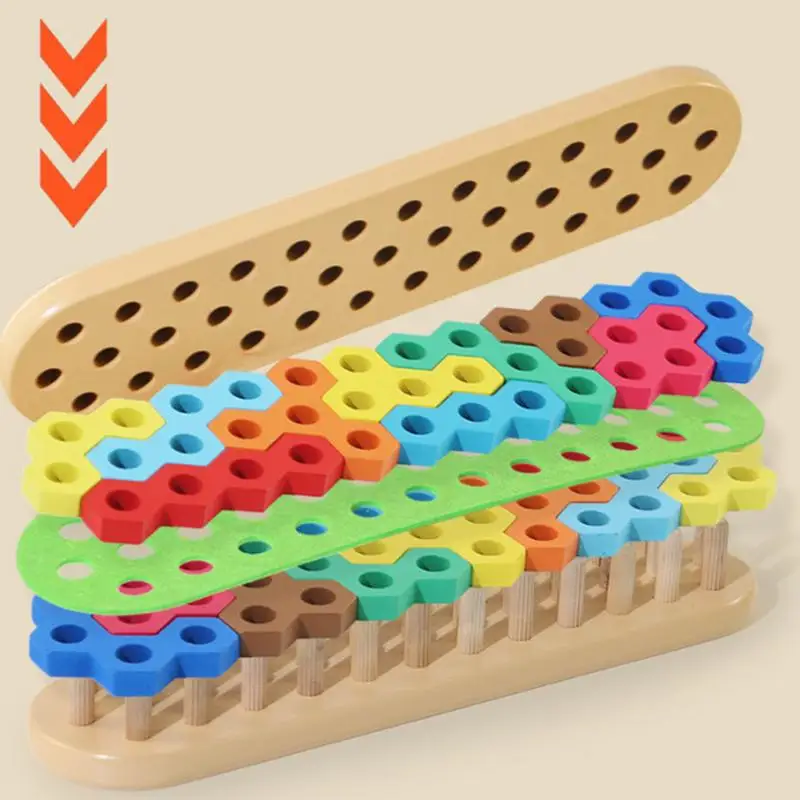 Color and Shape Sorting Toys Sorting Stacking Color Blocks Matching Toy Wooden Shape Sorter Stack and Sort Board Matching Puzzle