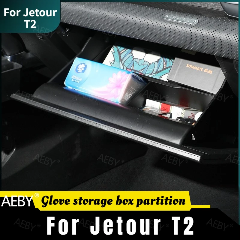 

For Jetour T2 Glove box divider storage box insert tray,Glove box partition,Multiple compartments,Waterproof accessories