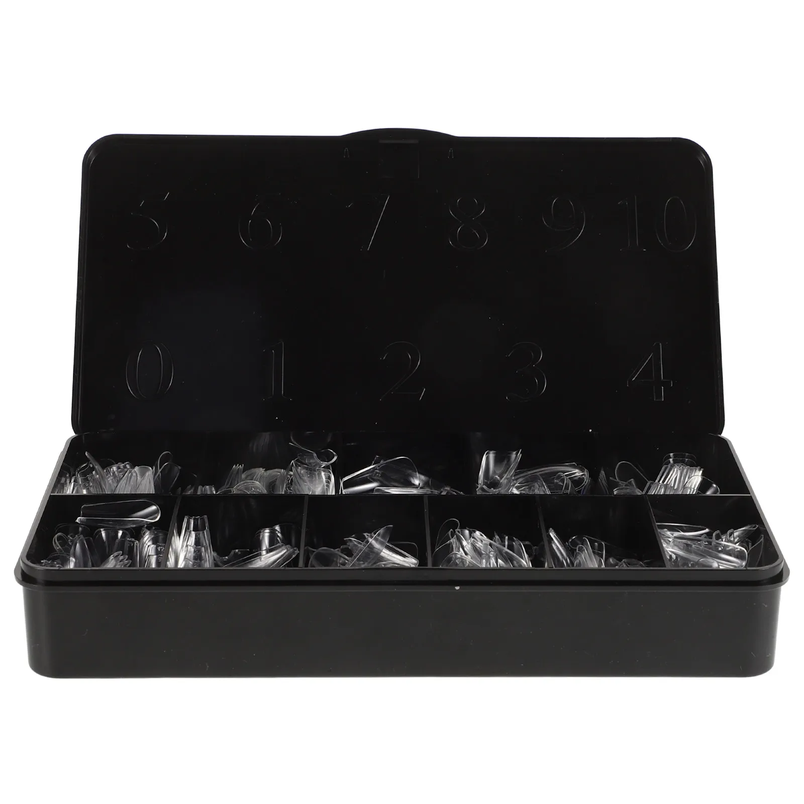 

500 шт. прозрачных коротких накладных ногтей формы «кофан» с полным покрытием, предварительно сформированные, для наращивания, накладные ногти для самостоятельного использования и салонов, акриловые