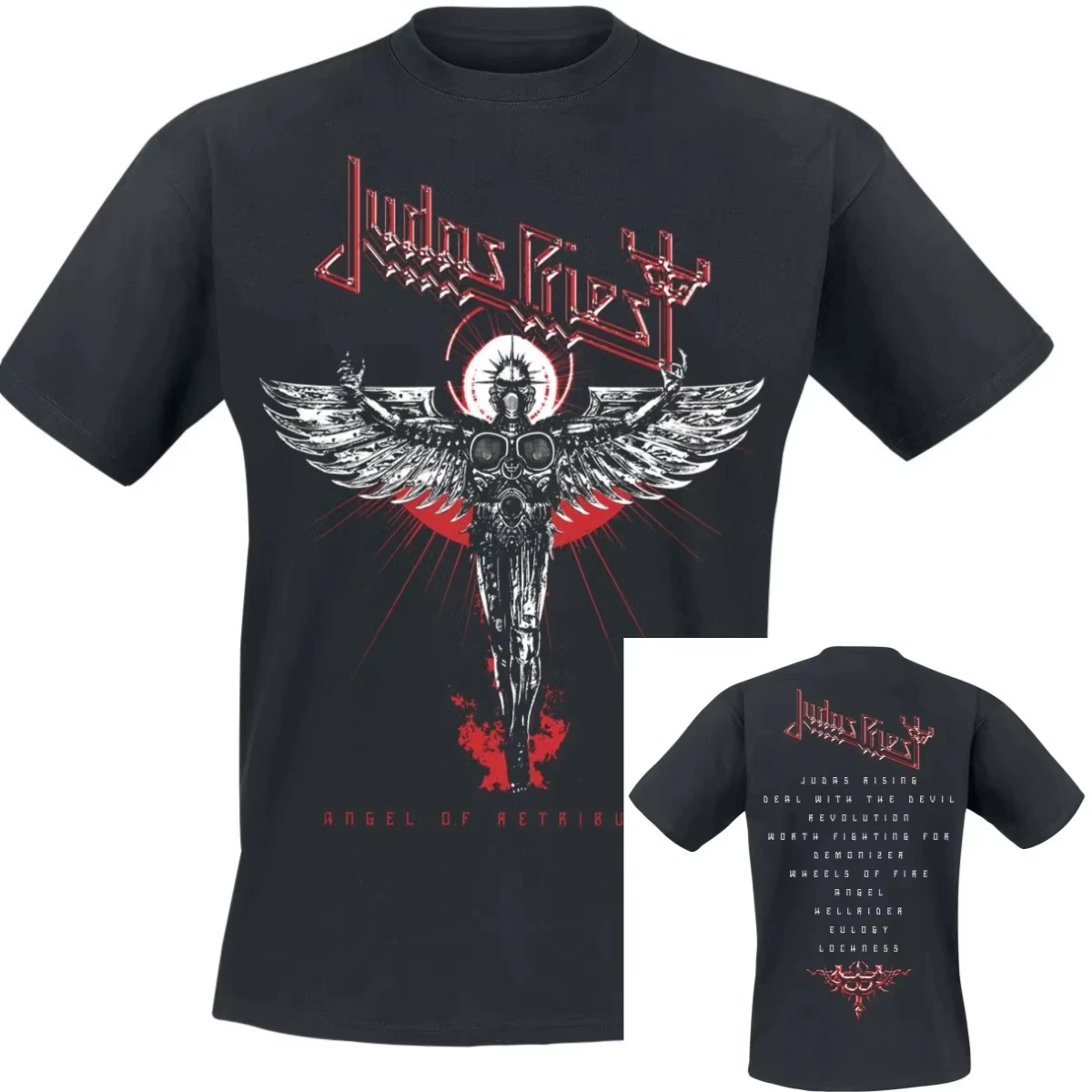 British Steel Tour 80 Judas Priest Band T-Shirt Baumwolle Grafik-T-Shirt Herren Damen Sommer Streetwear – Detail 4