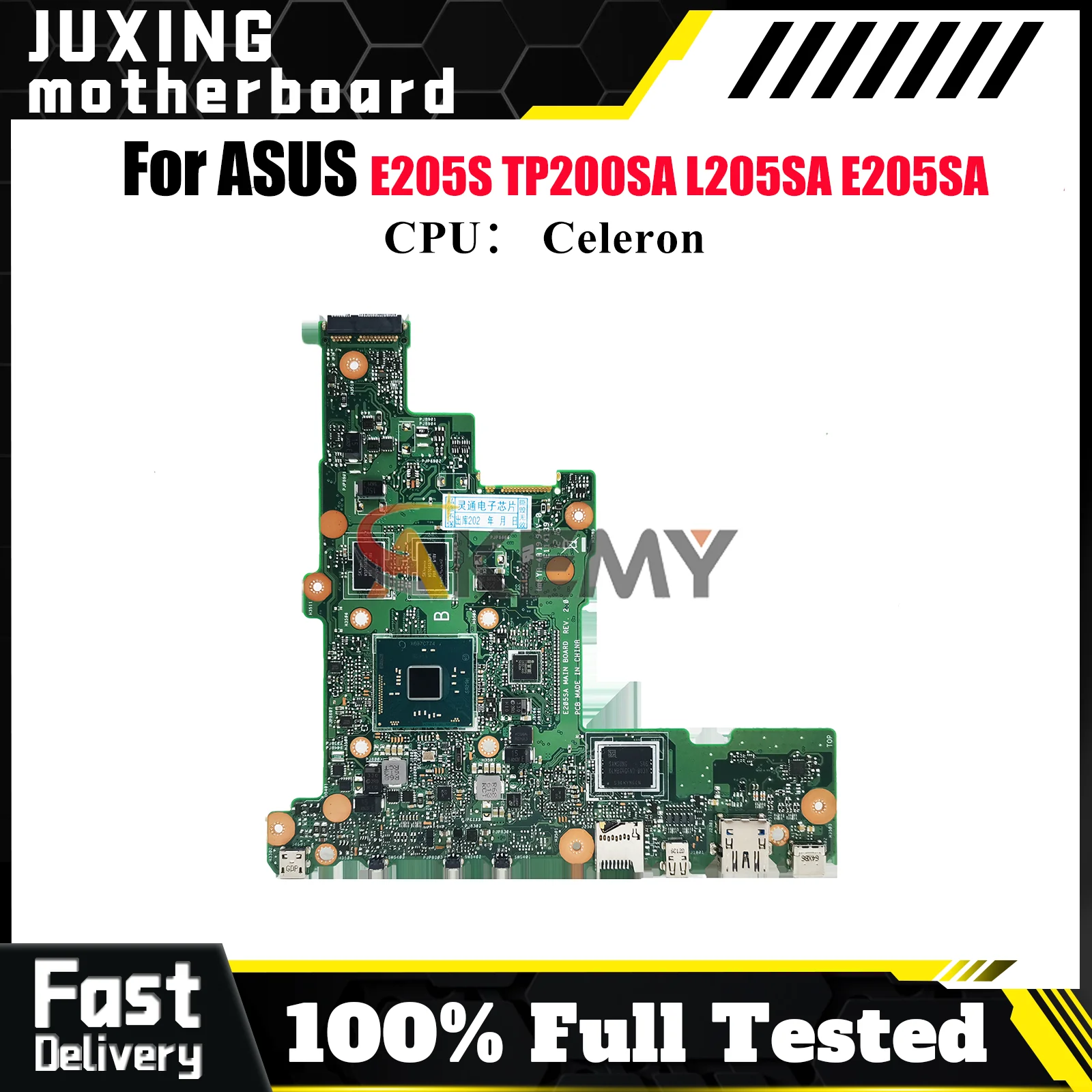 

E205SA Laptop Motherboard For ASUS EeeBook E205S L205SA E205SA E205S TP200SA Notebook Mainboard With Celeron CPU 104% tests OK