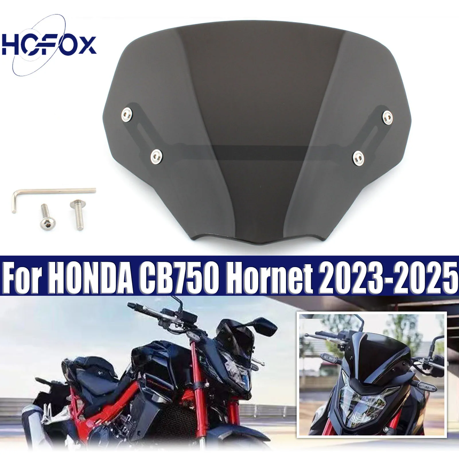 

For HONDA CB750 Hornet 2023-2025 Motorcycle CB750 Windscreen Windshield Wind Visor Deflector