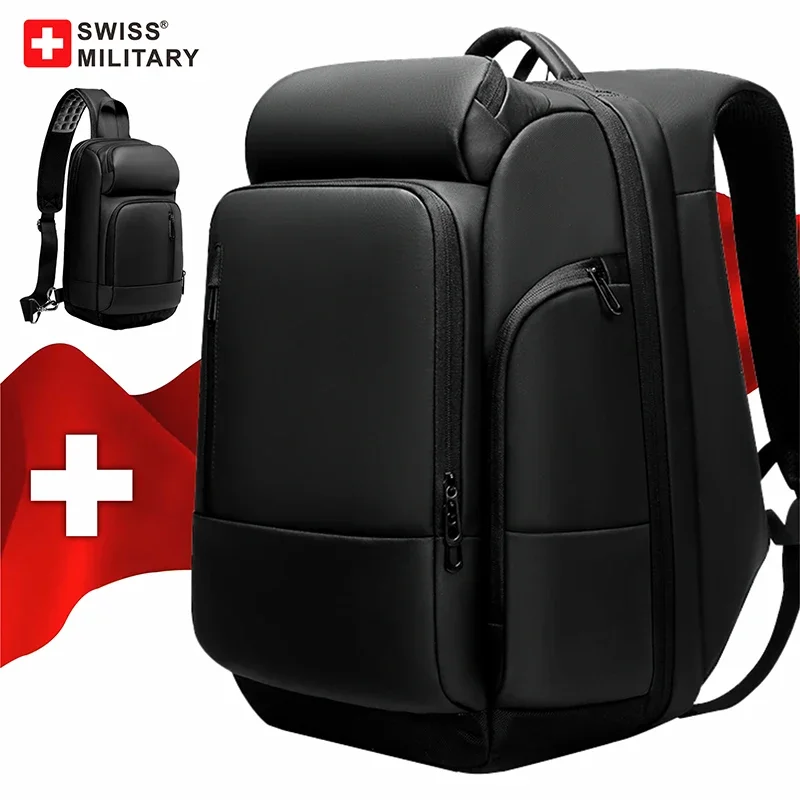 SWISS MILITARY Men's 17" Laptop Backpack Large-capacity waterproof USB charging backpa travel backpack School Back Pack Mochilas