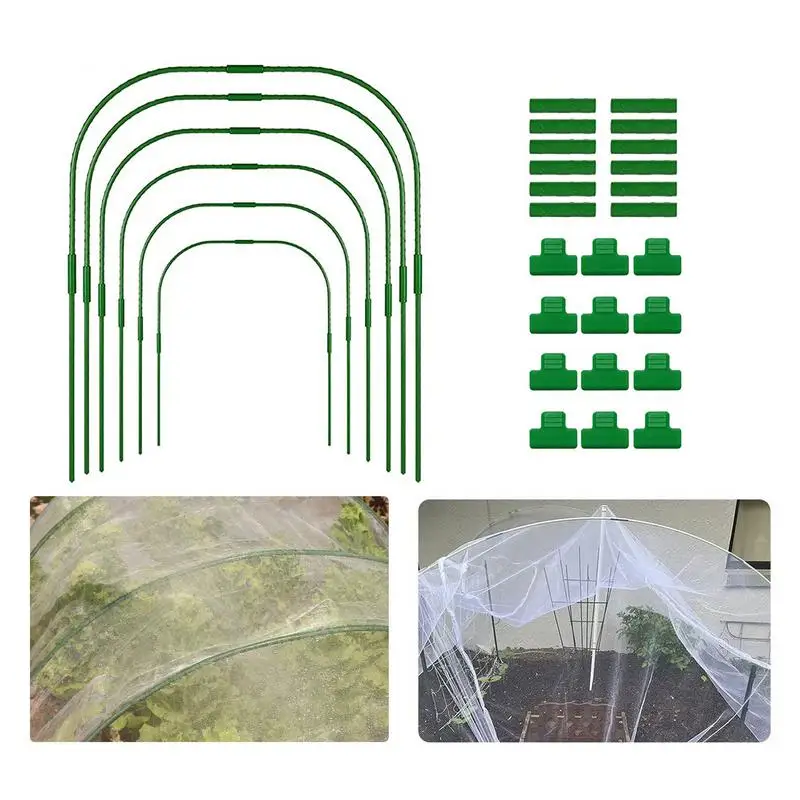 

Grow Tunnel For Greenhouse Reusable Greenhouse Row Cover Clips Gardening Houses Growing Frame Rust-Free Plant Supports For