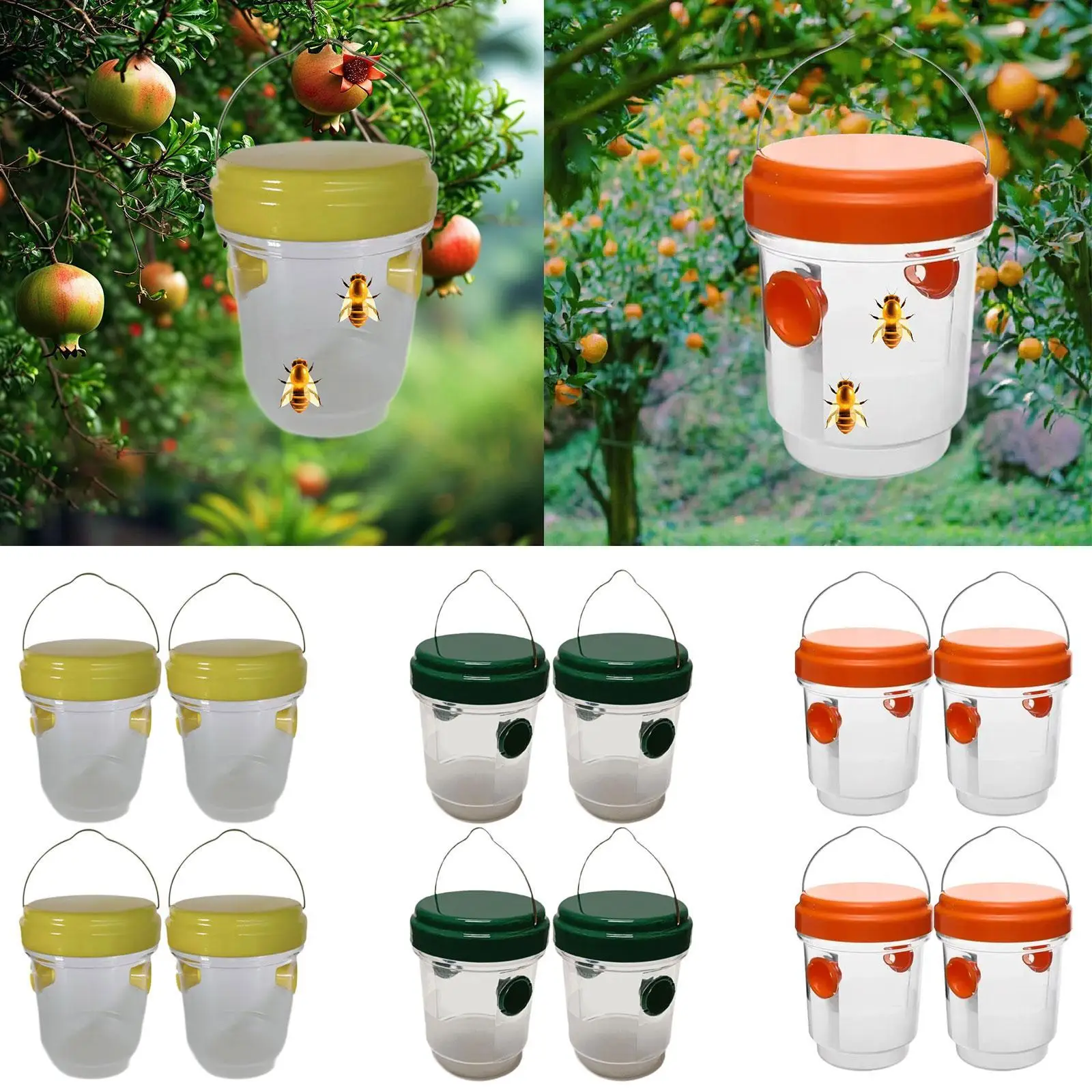Bee Traps Catcher PS PP Material Reusable Wasp Trap for Outdoor Control in Gardens Orchards