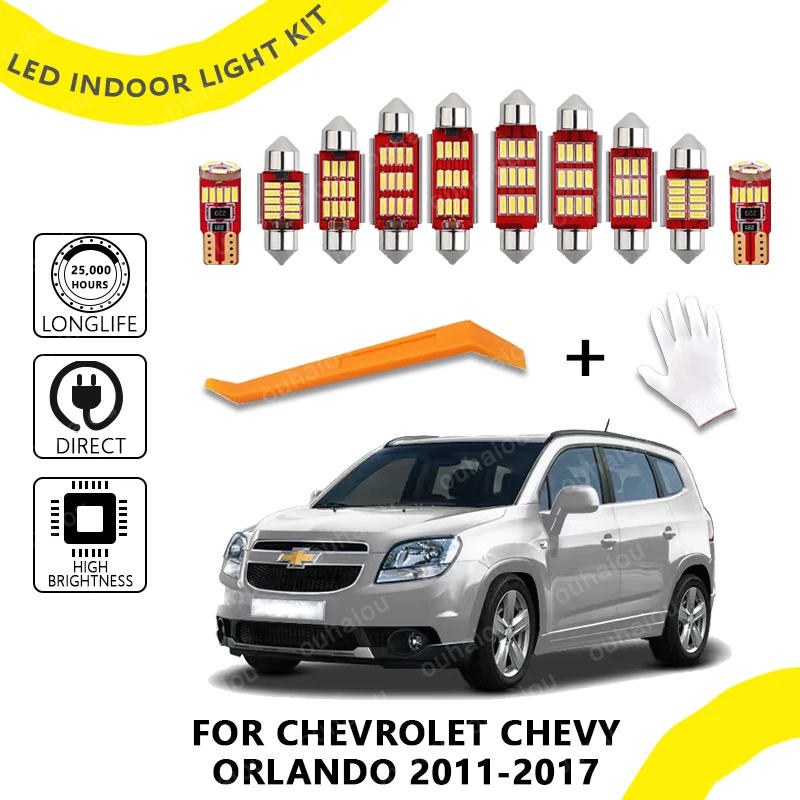 

13Pcs No Error For Chevrolet Chevy Orlando 2011 2012 2013 2014 2015 2016 2017 Canbus LED Interior Light Trunk Lamp Kit