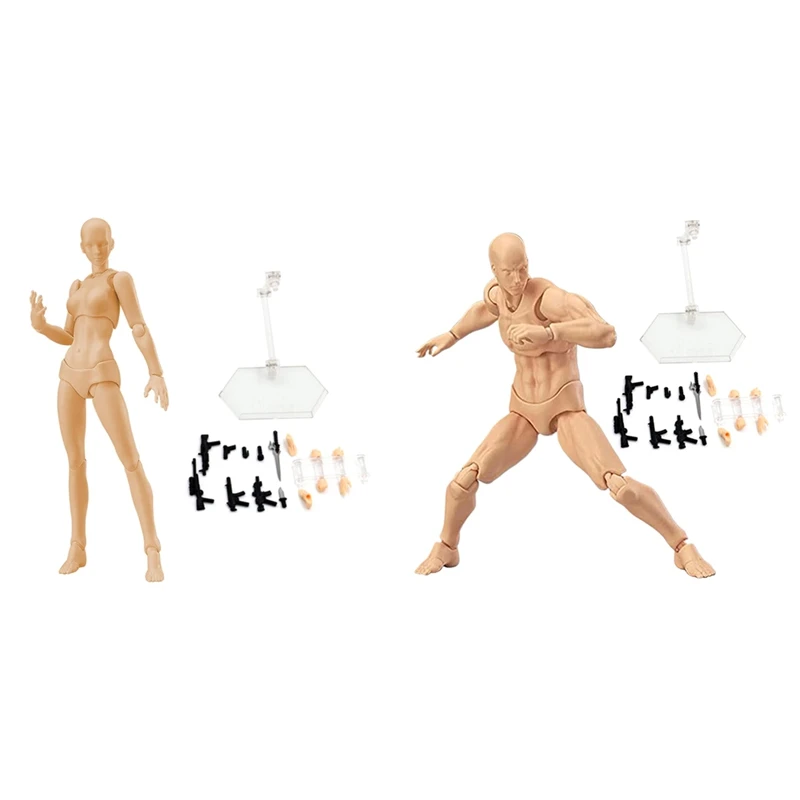 Action Figures, Drawing Models Figure Artist Draw Painting Model With Stand Support & Accessories For Artists, Male