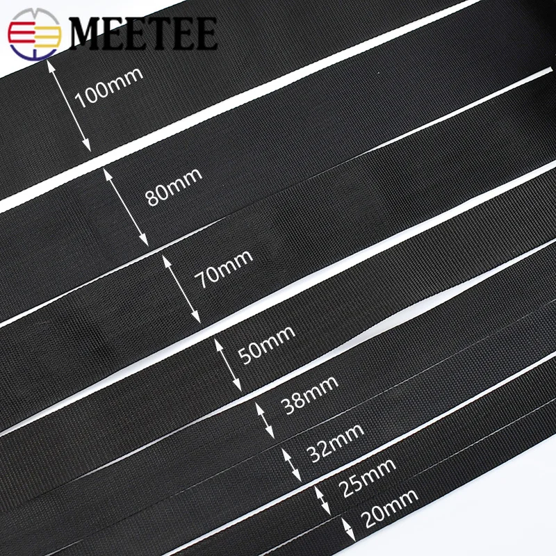 5M 20-100mm Polyester Nylon Webbing Tape Bag Strap Safety Belt Ribbon Band Pet Collar Bias Binding Tapes Sewing Accessories