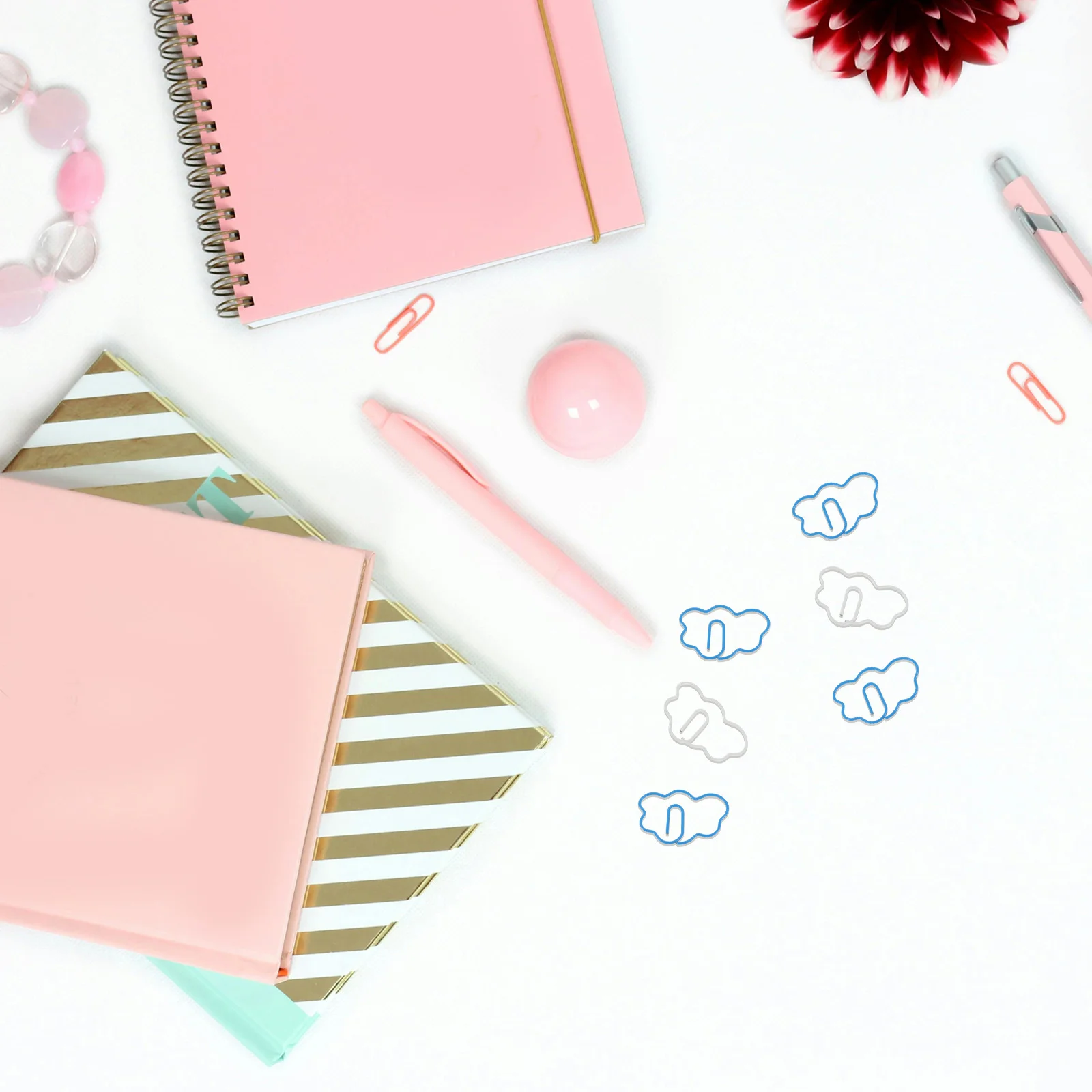 48 pçs clipes de papel nuvem marcadores de metal clipes decorativos para diários scrapbooks leve criativo página suportes