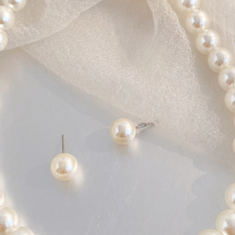 Pearl Jewelry Set Includes Necklace and Earrings Birthday Gifts Dropsale