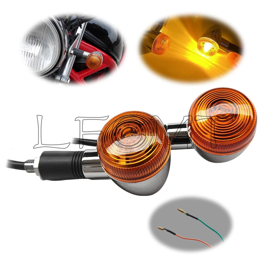 12V Universal Turn Signal Indicator Light Motorcycle Blinker Lamp Fit for Suzuki Bandit 250 400 74A 75A 77A for Yamaha XV250