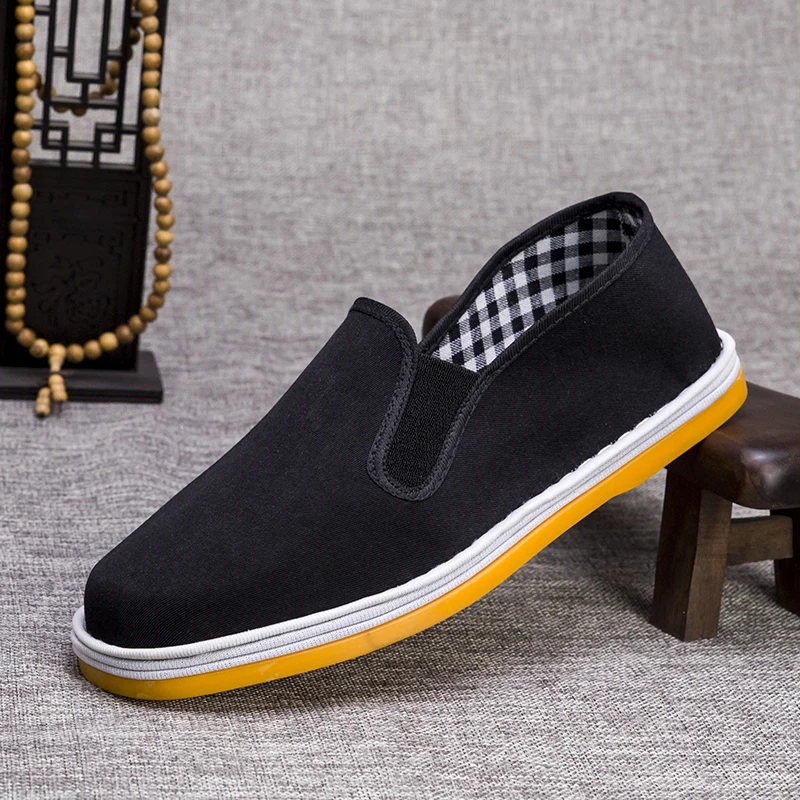 Beijing Men's Cloth Shoes Cow Tendon Multi-layered Sole Slip-on Work Shoes for Middle-aged And Elderly Casual Footwear