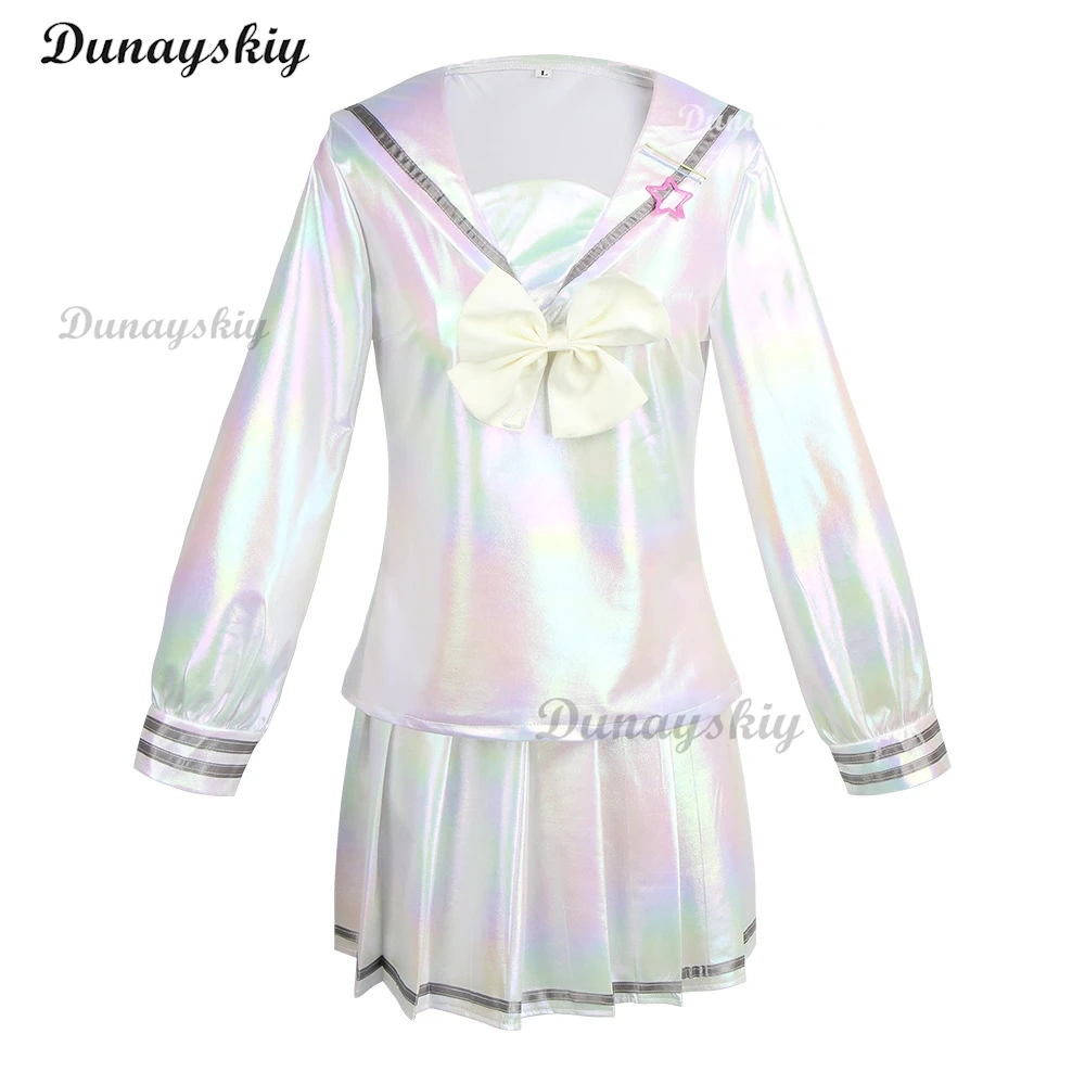 Game NEEDY GIRL OVERDOSE KAngel Cosplay Costume Lolita Girls Beautiful Laser JK Sailor Suit School Uniform Comic Con Outfit