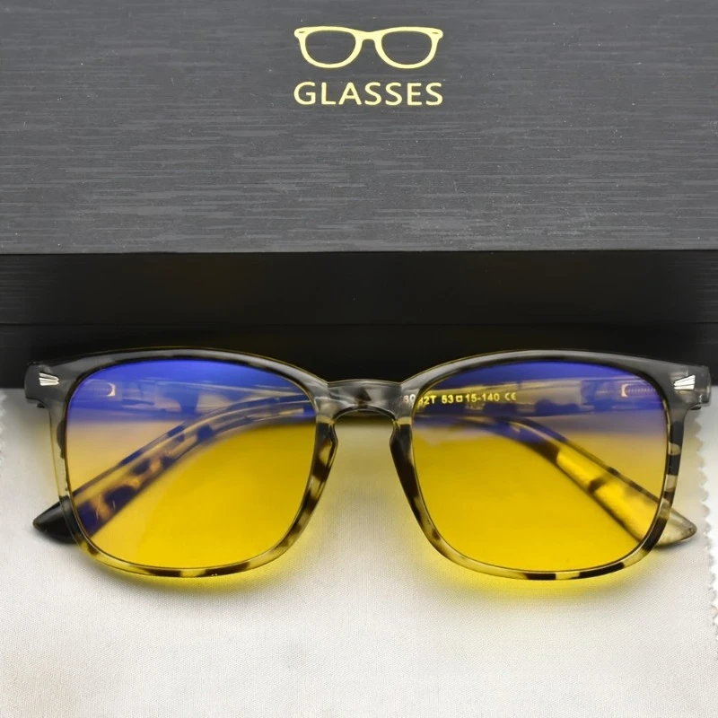 Driving Glasses Night Vision Night Driving Glasses Man Night Vision Motorcycle Glasses Men Anti Blue Light Lens Square Frame
