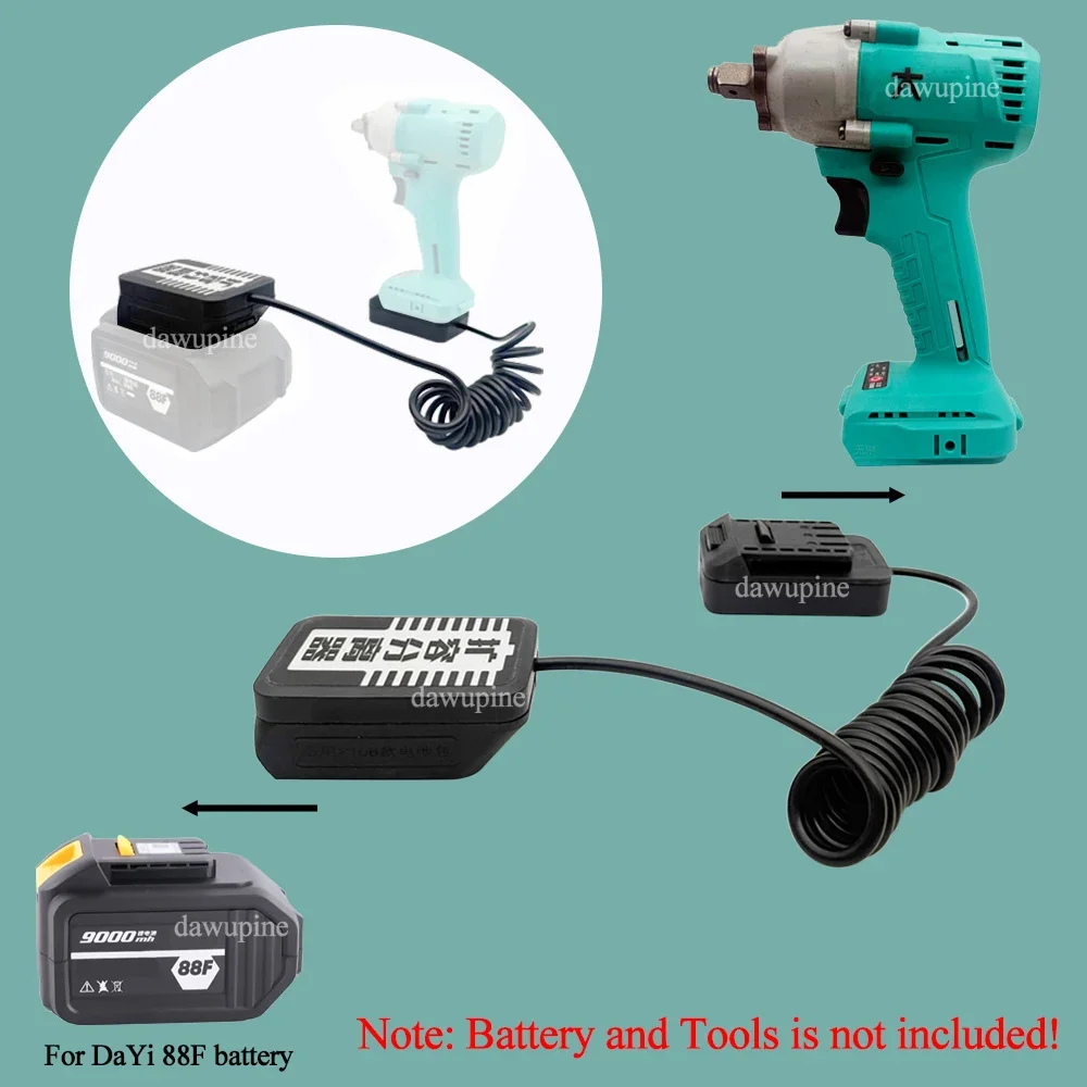 Power Tools Adapter Extended Line Connector Weight Reducer for DaYi A3/2106/48VF/88F/128F 21V Li-ion Battery for DaYi A3 Tools