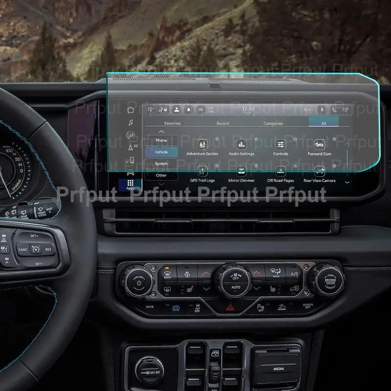 Tempered Glass Screen Protective Film for Jeep Wrangler 2024 12.3 inch Car infotainment GPS Navigation screen protector image 2