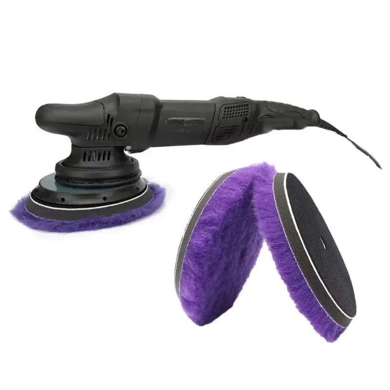 

Double Action Polisher, Long Nap 100% Lamb Fur Polishing Pad Hot Sale Purple Automatic Polishing Wax Cable Length