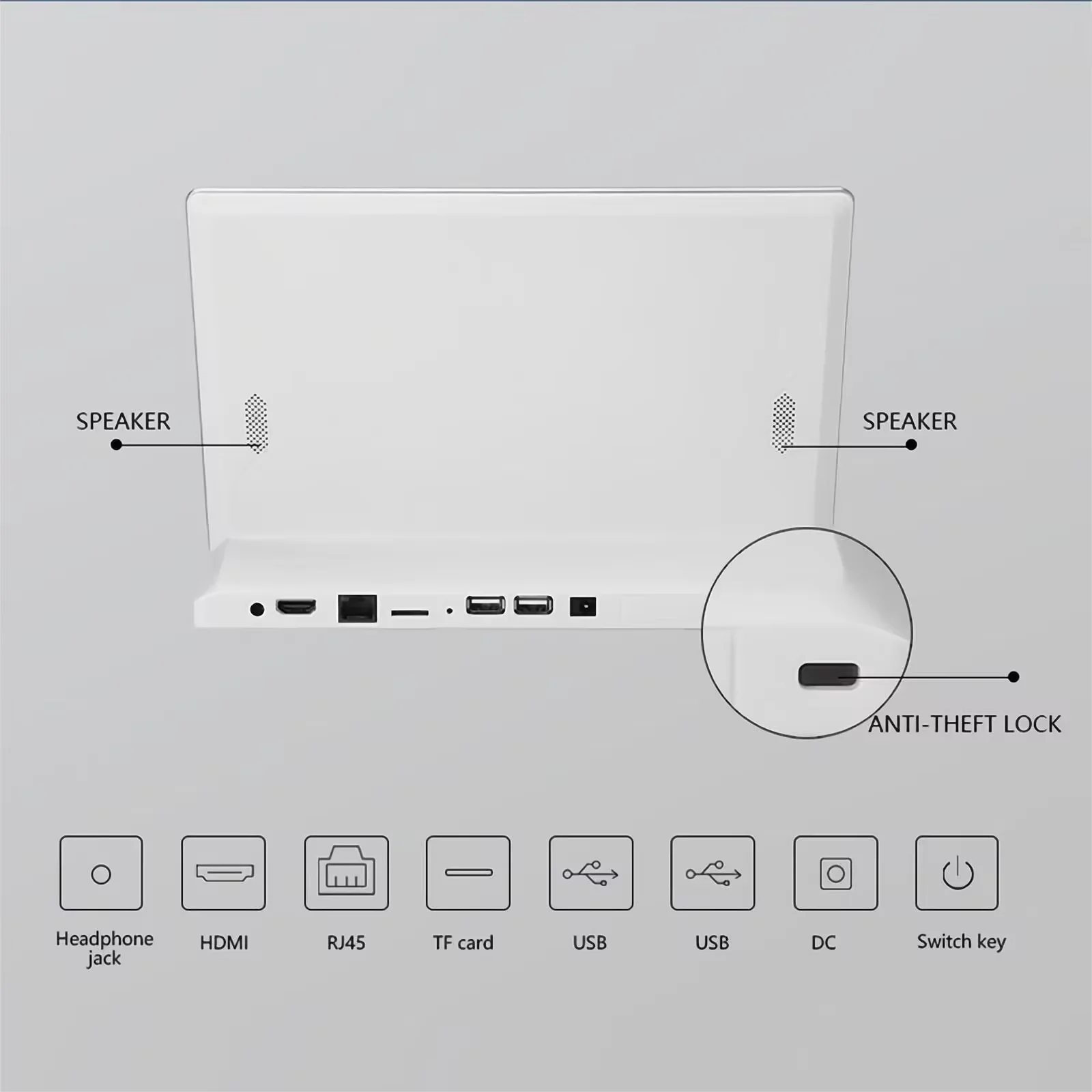 10.1 Inch Android 13 Desktop POS 4G+32G Restaurant POS Loyverse Supported L Shape Menu Tablet Customer Self-service Kiosk