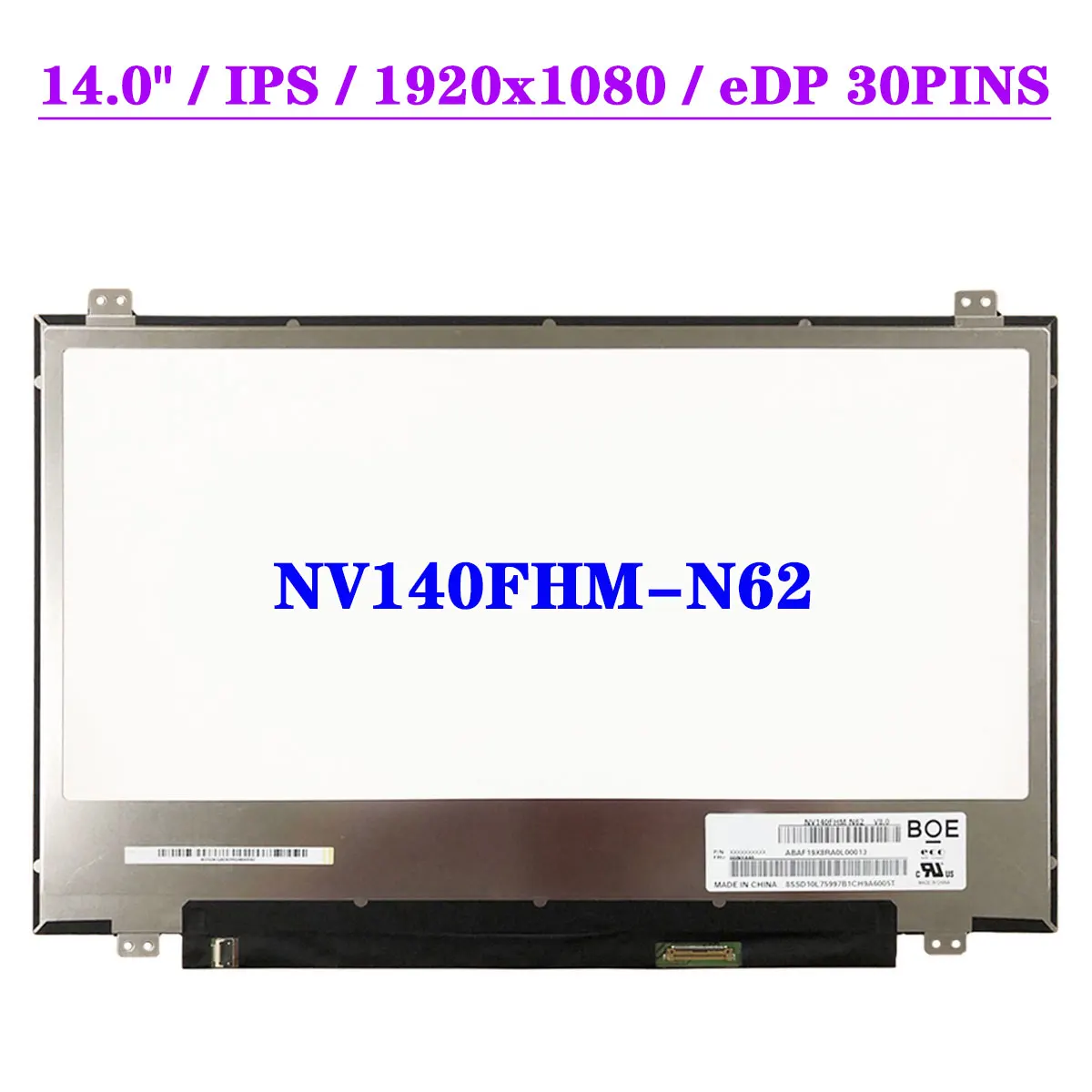 tela lcd para notebook tela ips substituicao do painel matriz fhd 1920x1080 72 ntsc edp 30 pins 14 nv140fhm n62 v80 01