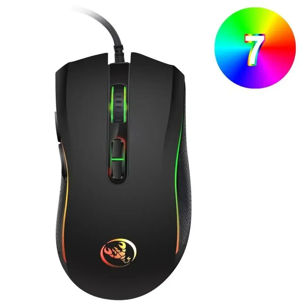 

Mini A869 RGB Gaming Mouse 3200DPI Adjustable RGB Mechanical 7-Buttons Wired Game Mice for Windows 10/8/7 Computer Laptop Gamer