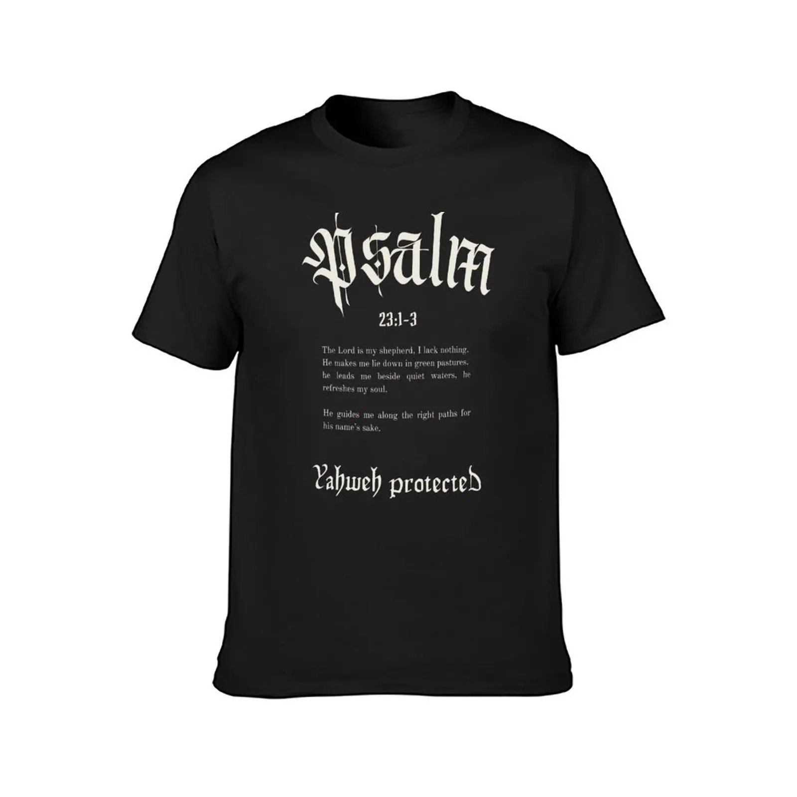 Yahweh Protected typography T-Shirt tees customs tops mens t shirts