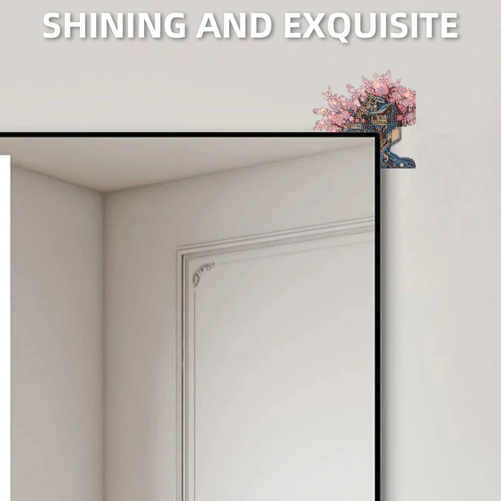 

House Tree Diamond Painting Art Door Right Angle Sign for Indoor Outdoor Wall