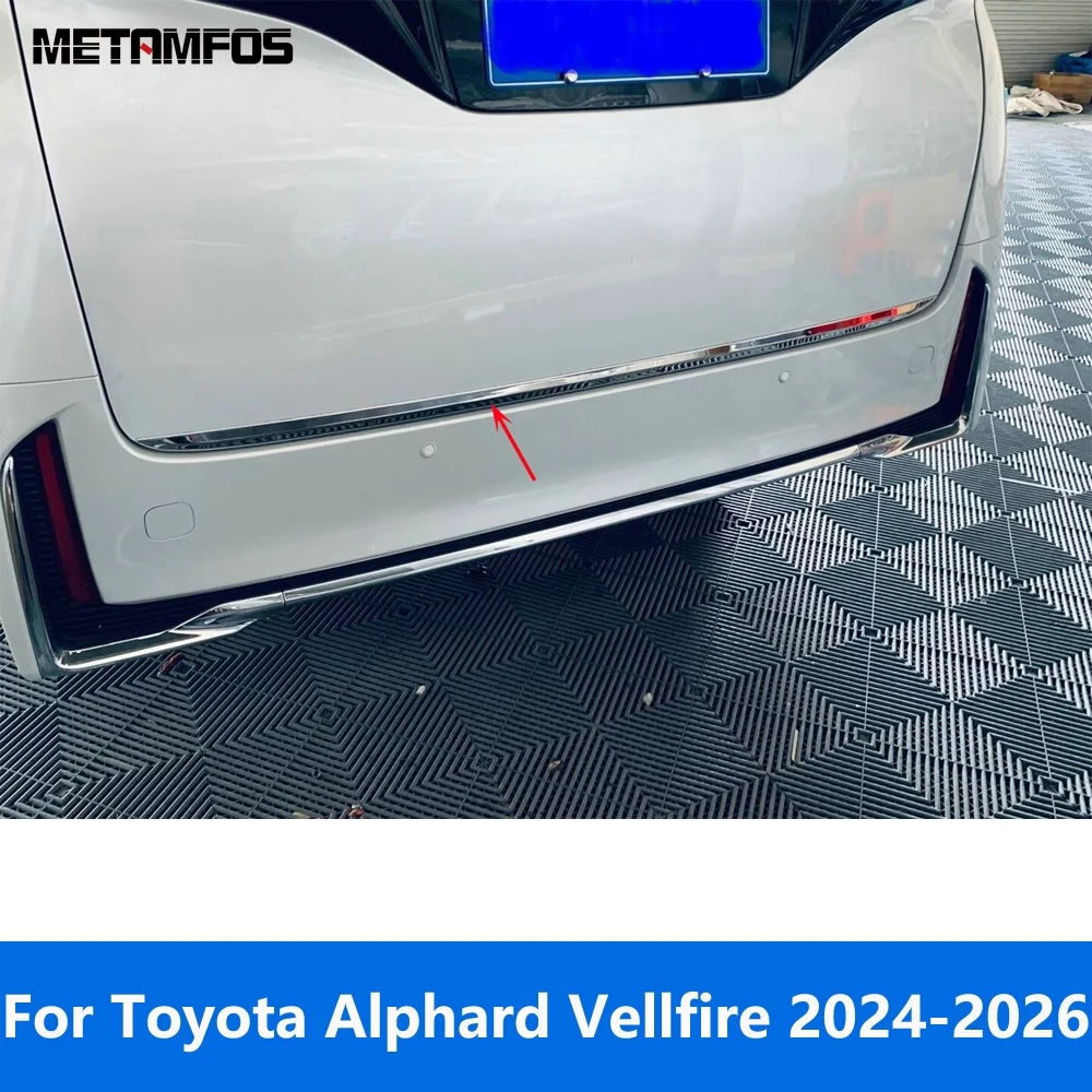 

For Toyota Alphard Vellfire 2024 2025 2026 Stainless Rear Trunk Lid Tailgate Door Molding Trim Sticker Accessories Car Styling